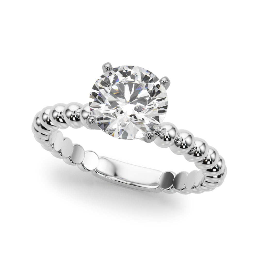 Beaded Solitaire Engagement Ring