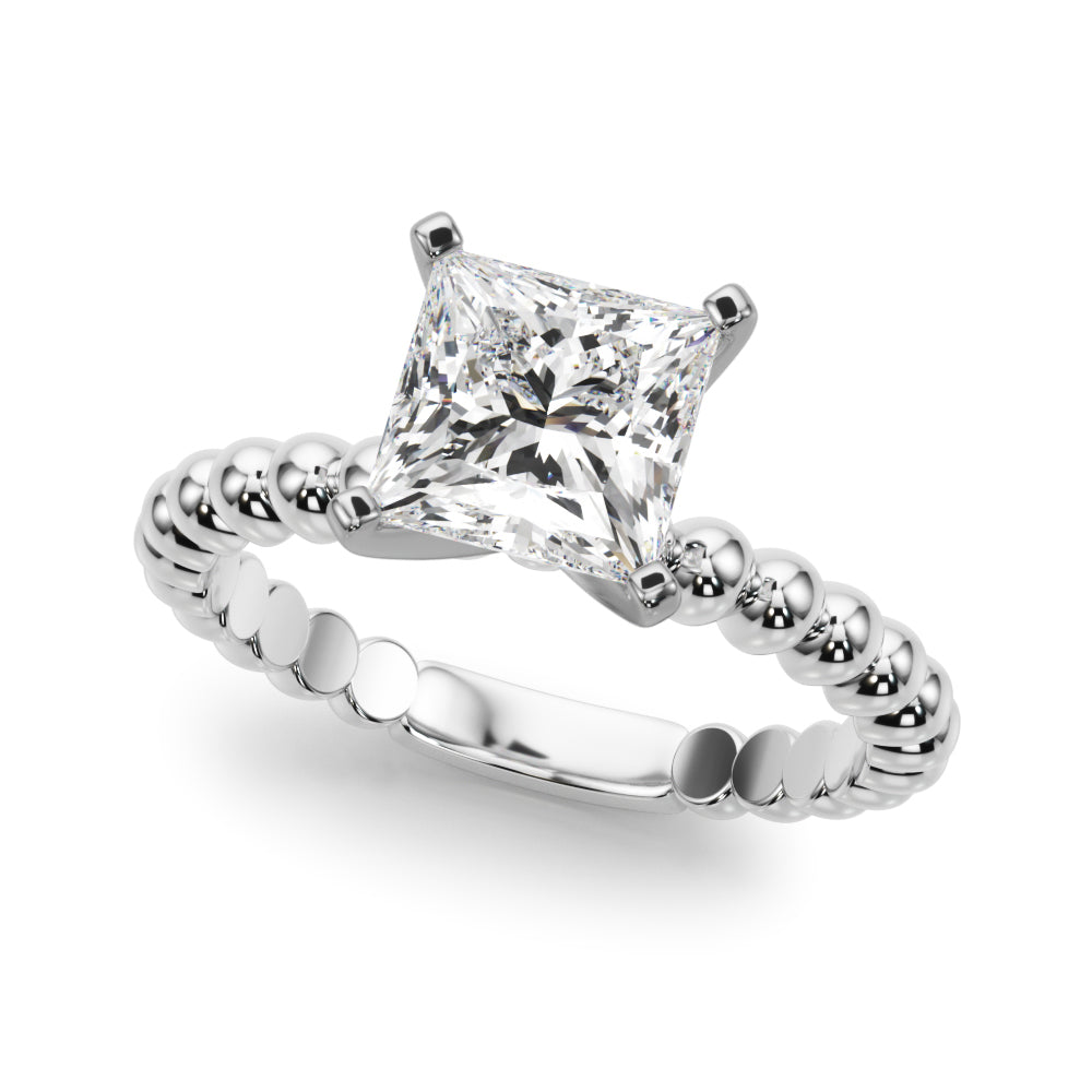 Beaded Solitaire Engagement Ring