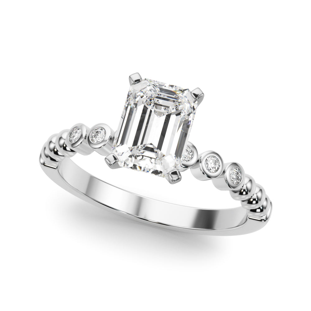 Beaded & Bezel Set Engagement Ring