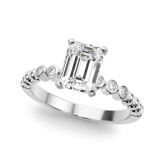 Beaded & Bezel Set Engagement Ring