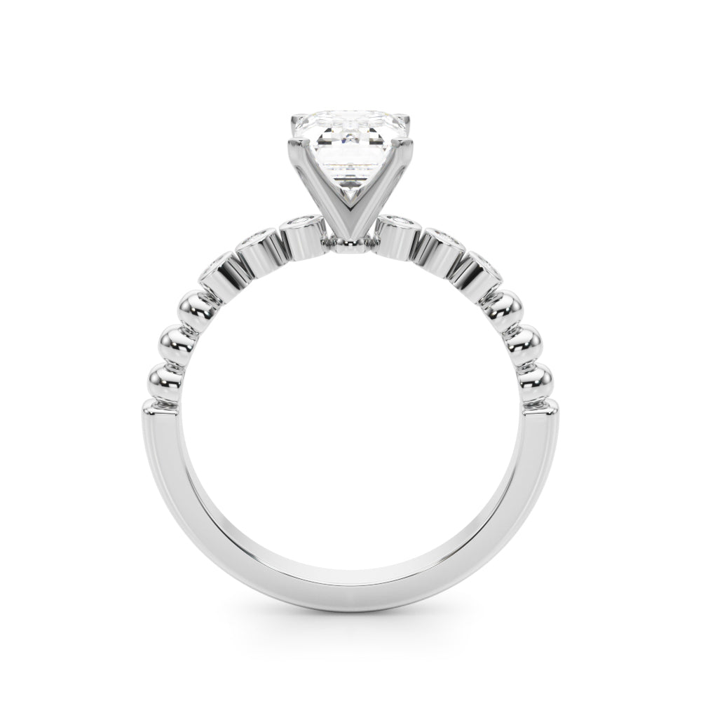 Beaded & Bezel Set Engagement Ring