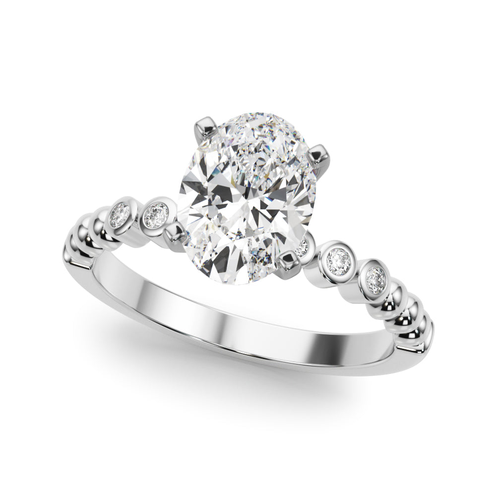 Beaded & Bezel Set Engagement Ring
