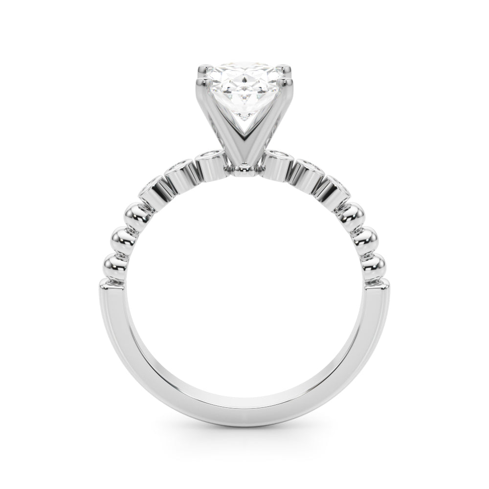 Beaded & Bezel Set Engagement Ring