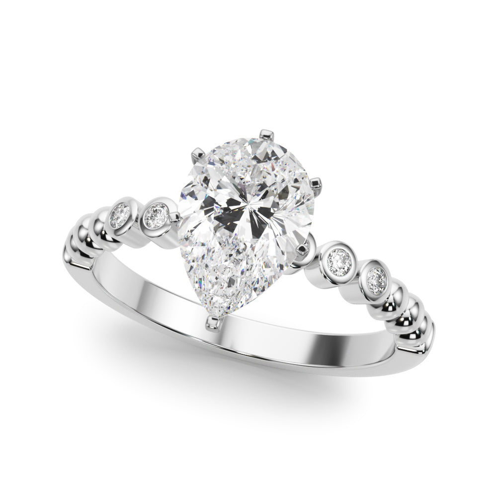 Beaded & Bezel Set Engagement Ring