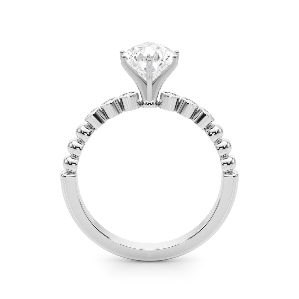 Beaded & Bezel Set Engagement Ring