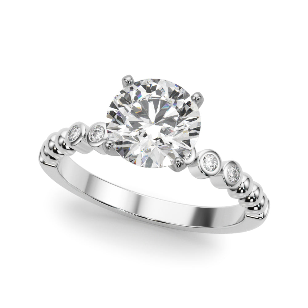 Beaded & Bezel Set Engagement Ring