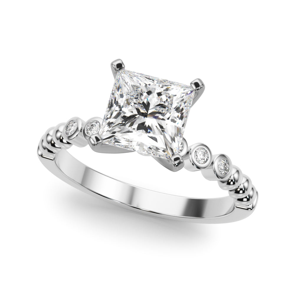 Beaded & Bezel Set Engagement Ring