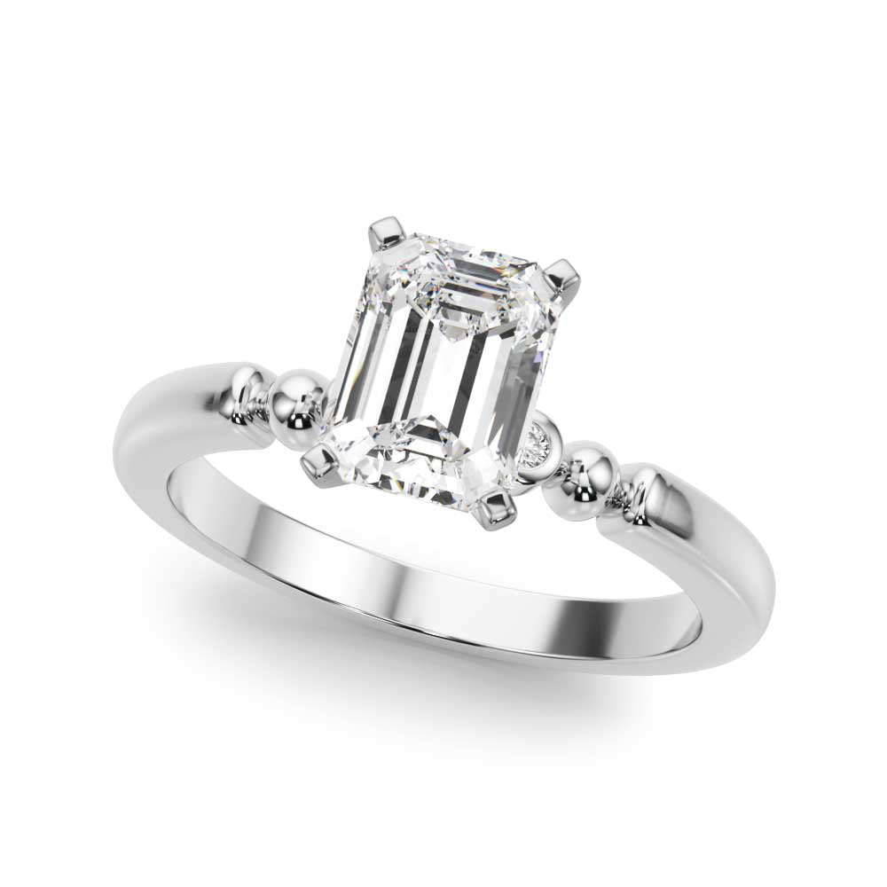 Beaded & Bezel Set Engagement Ring