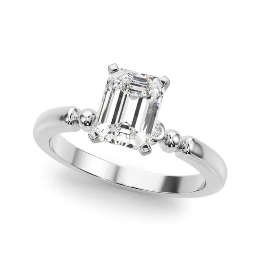 Beaded & Bezel Set Engagement Ring
