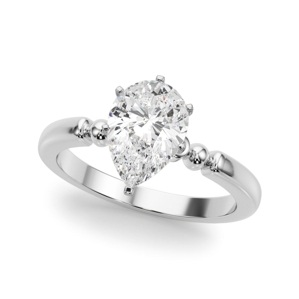 Beaded & Bezel Set Engagement Ring