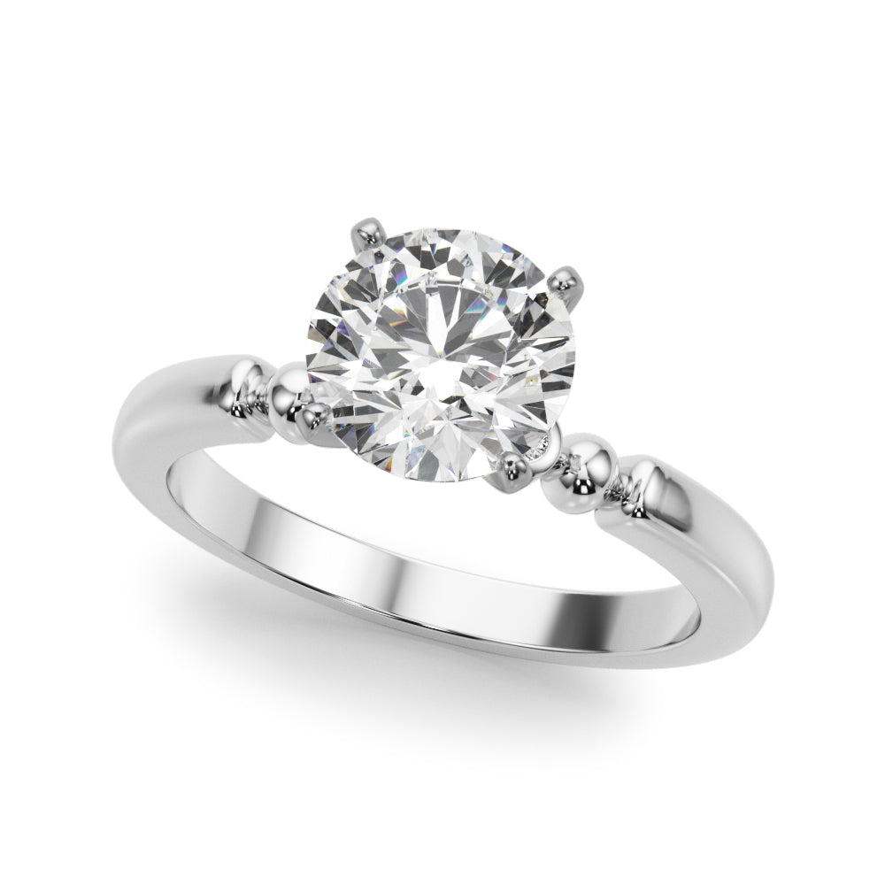 Beaded & Bezel Set Engagement Ring