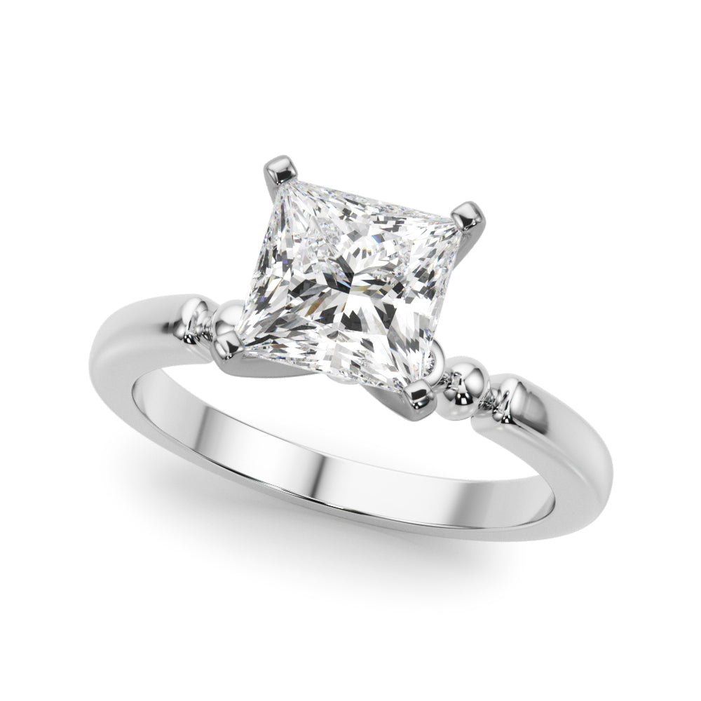 Beaded & Bezel Set Engagement Ring