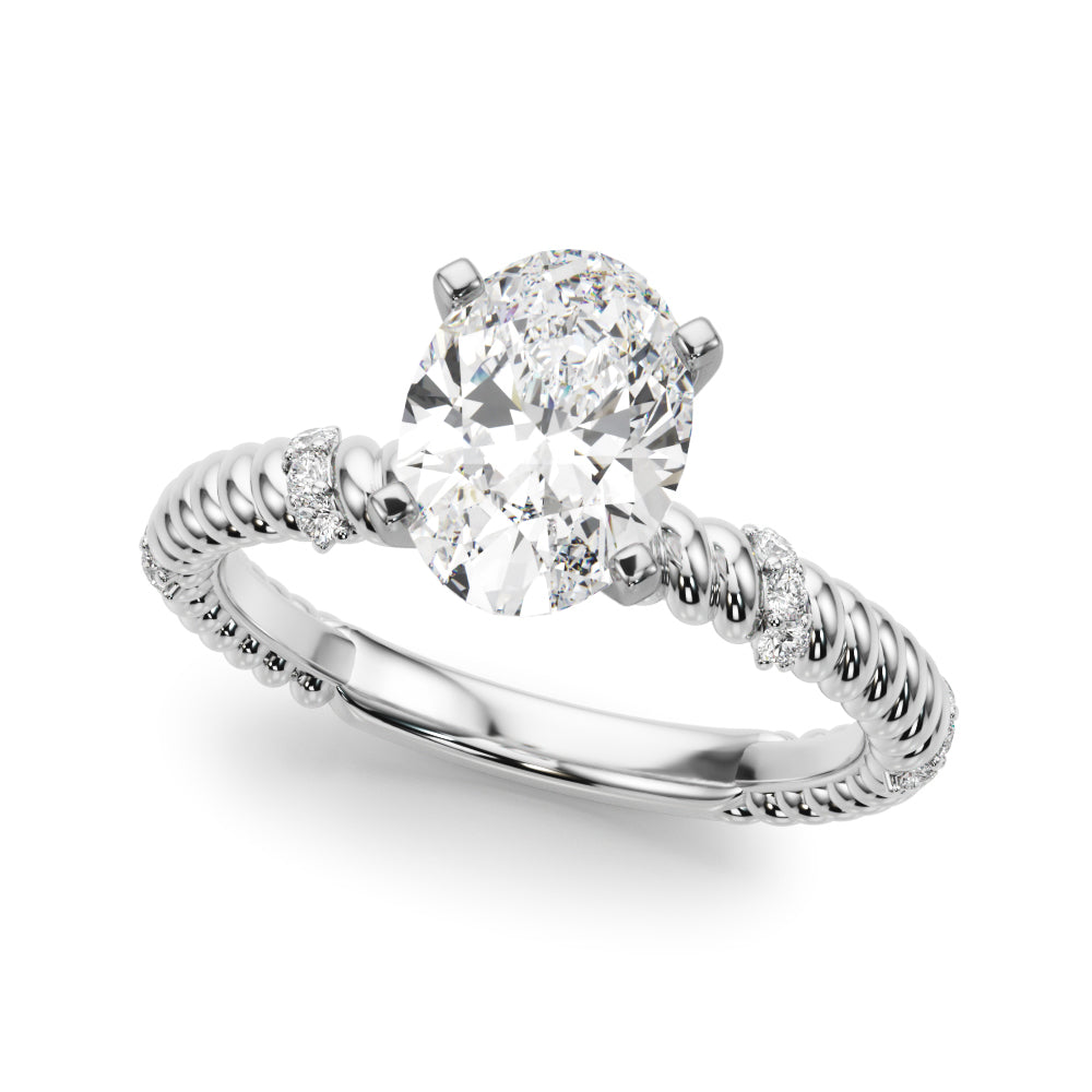 Twisting Diamond Accented Engagement Ring