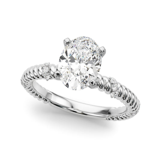 Twisting Diamond Accented Engagement Ring