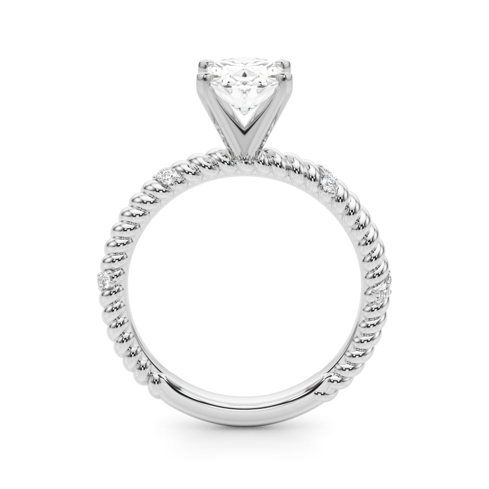 Twisting Diamond Accented Engagement Ring