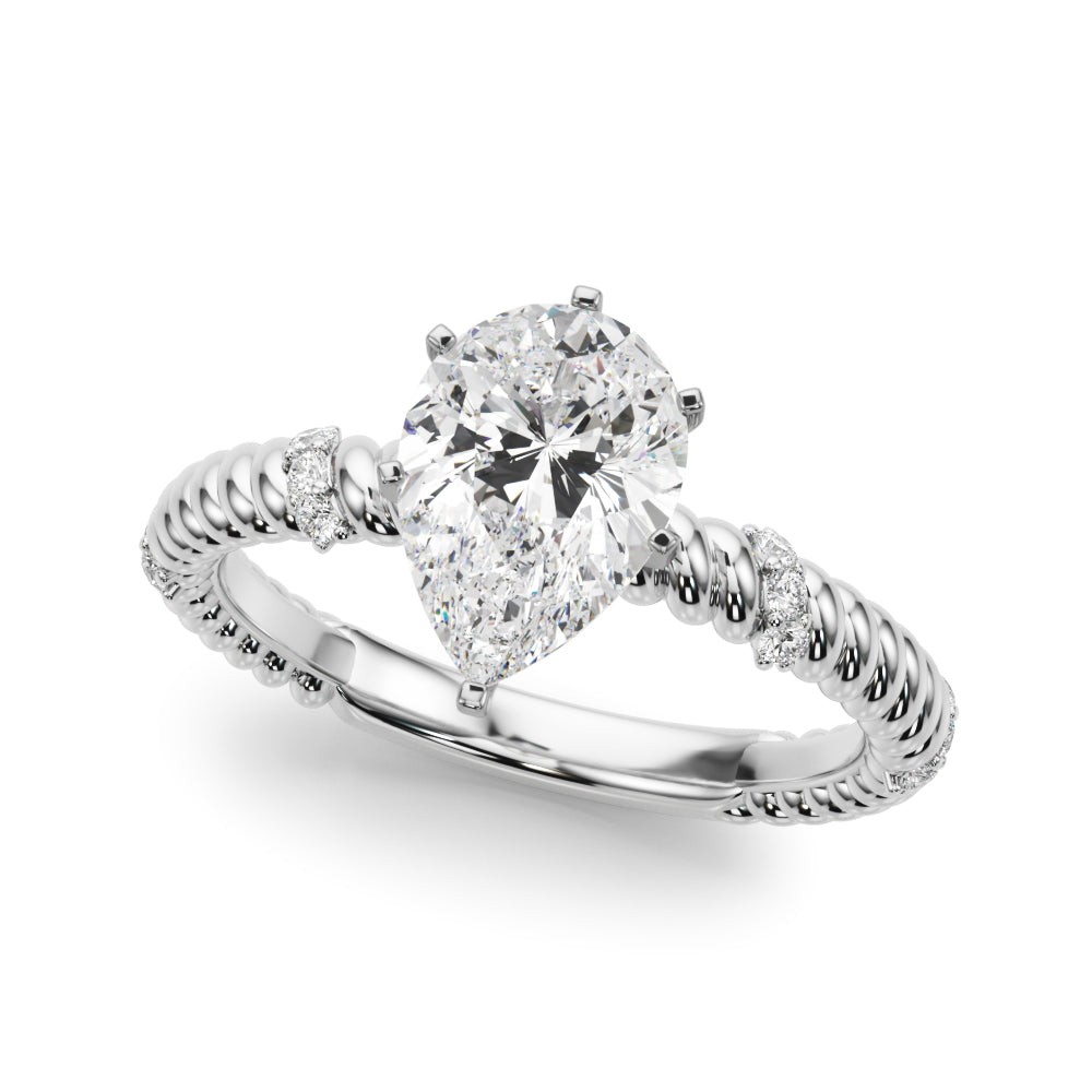 Twisting Diamond Accented Engagement Ring