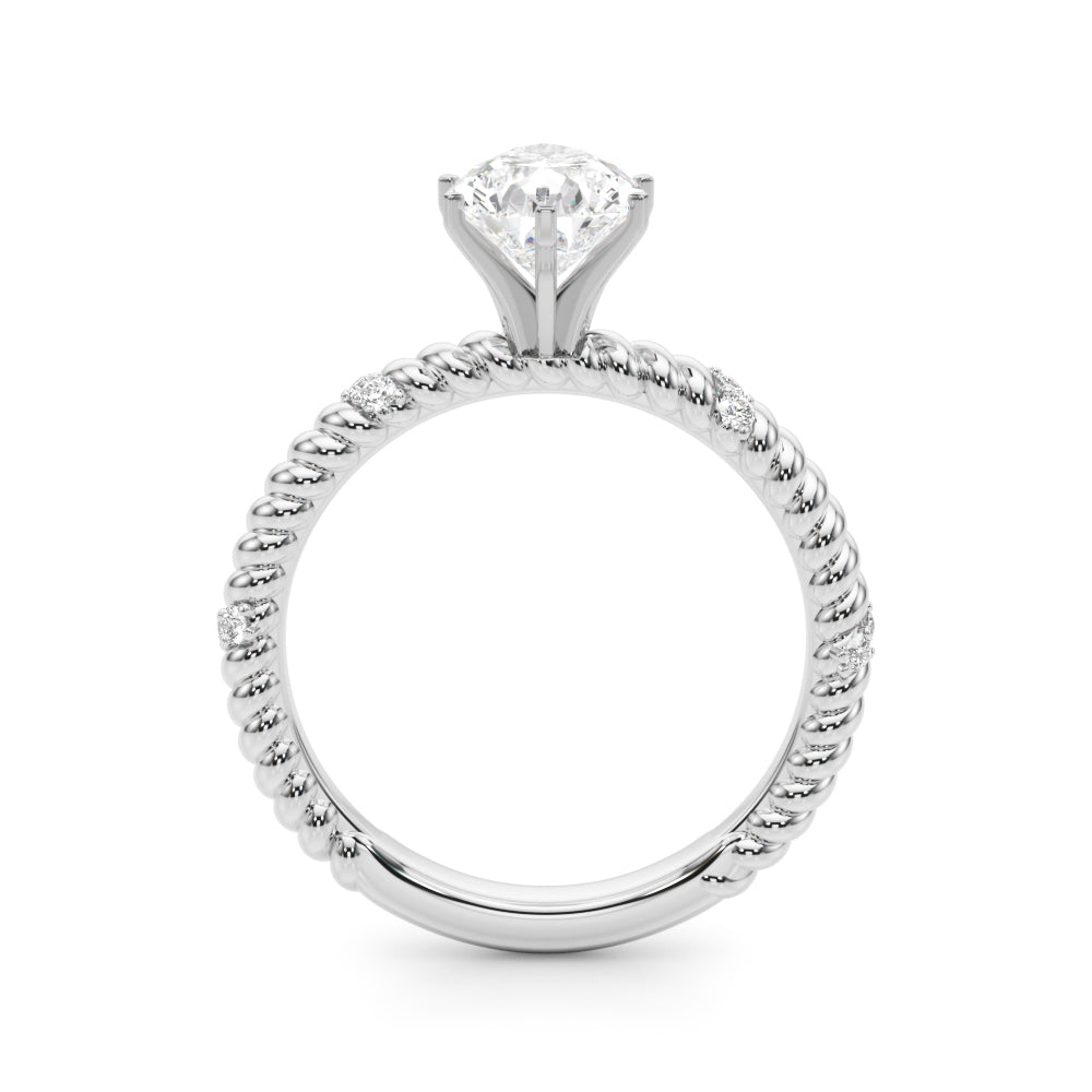 Twisting Diamond Accented Engagement Ring