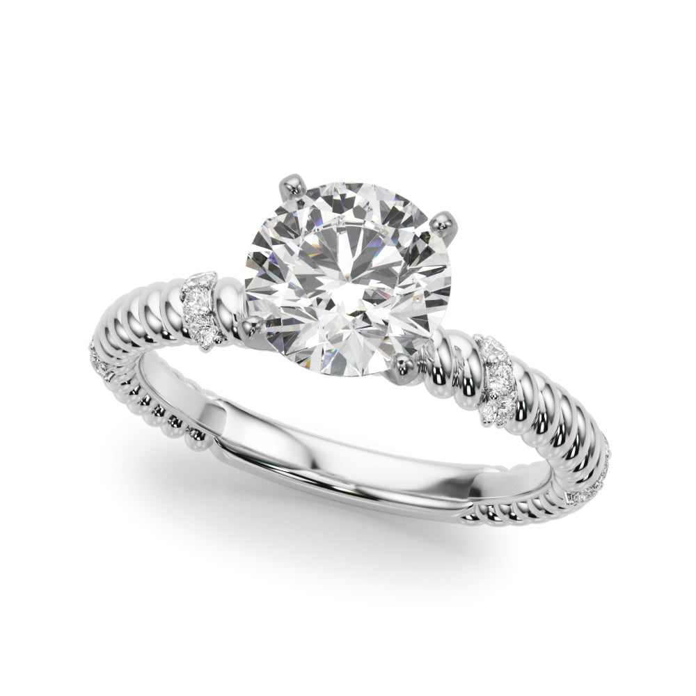 Twisting Diamond Accented Engagement Ring