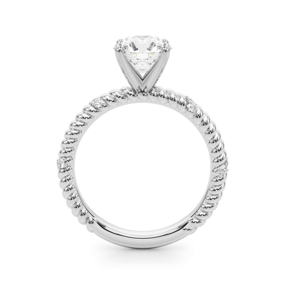 Twisting Diamond Accented Engagement Ring