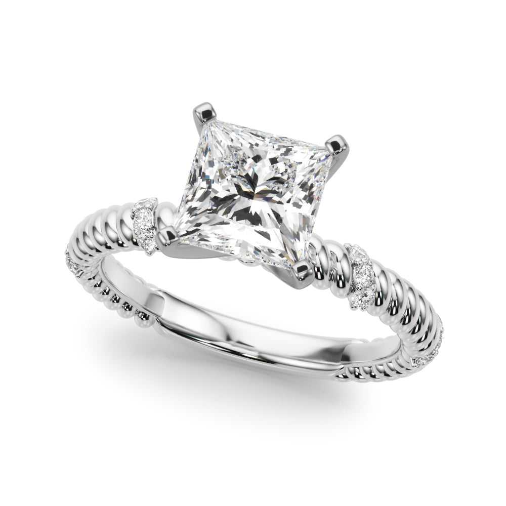 Twisting Diamond Accented Engagement Ring