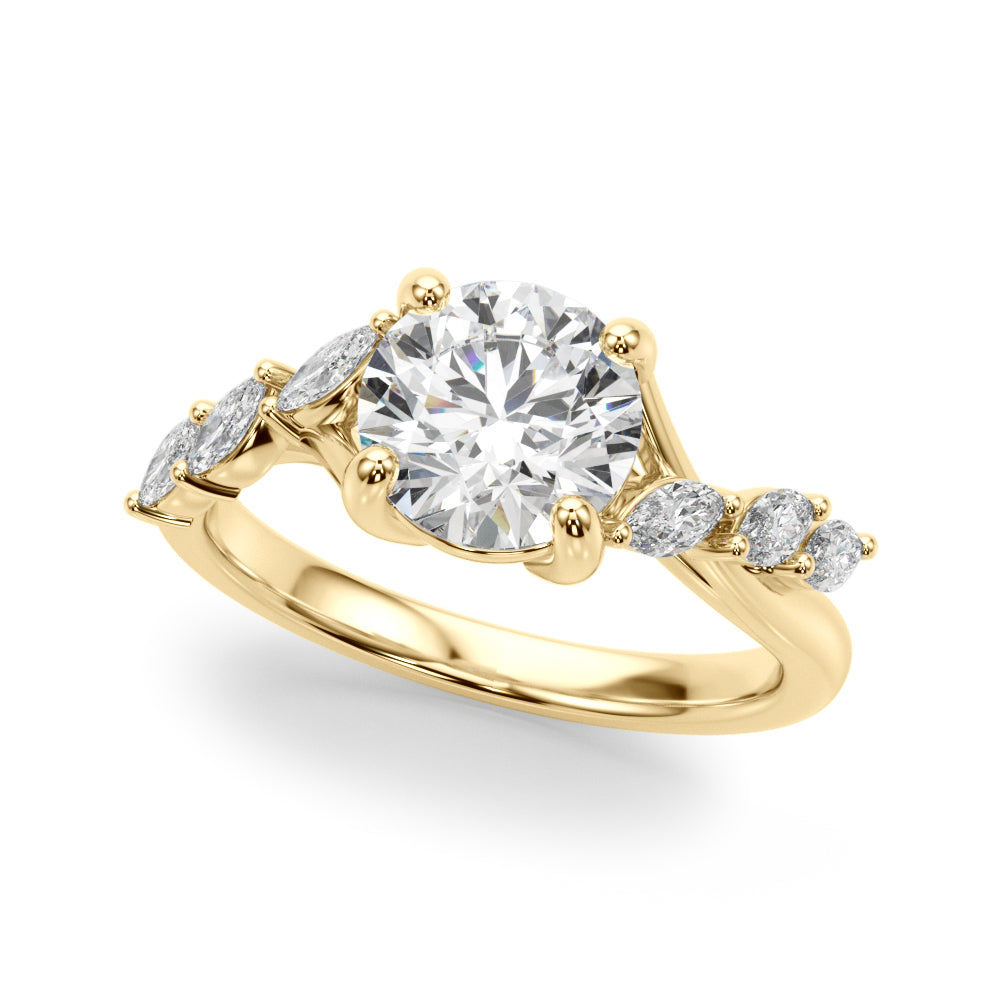 Marquise Accented Contemporary Engagement Ring
