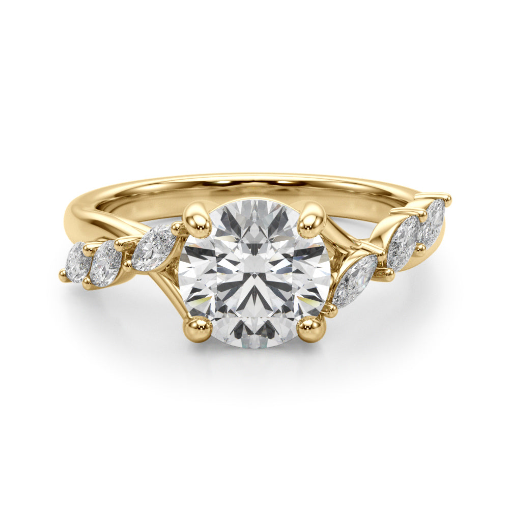 Marquise Accented Contemporary Engagement Ring