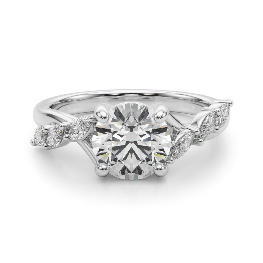Marquise Accented Contemporary Engagement Ring