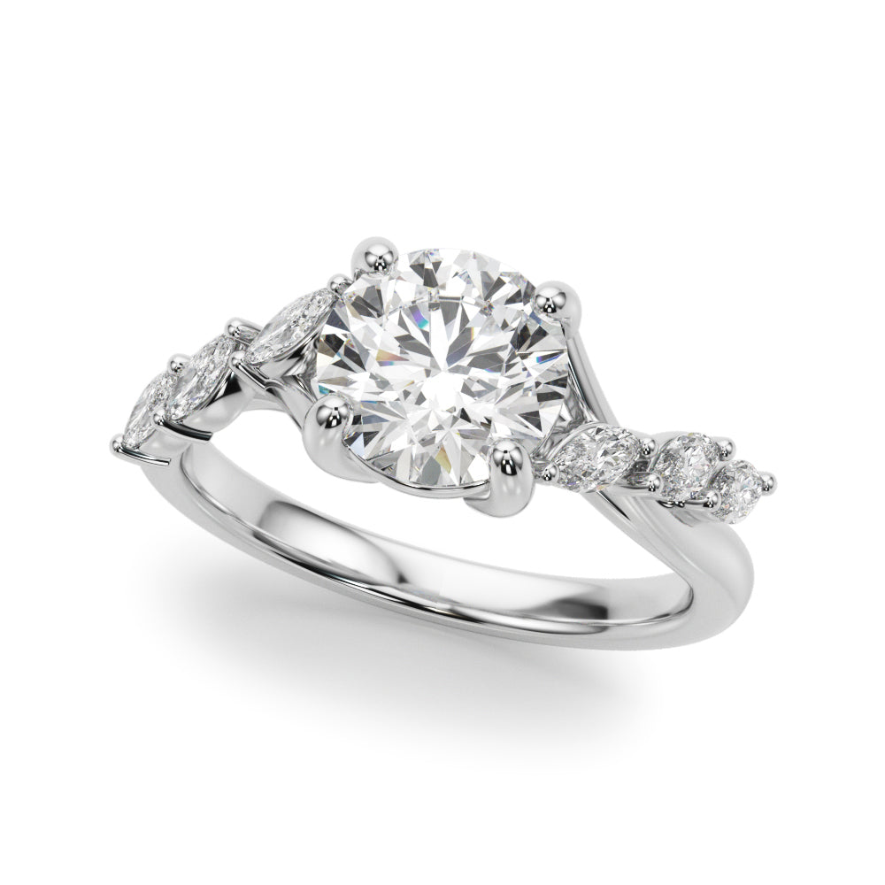 Marquise Accented Contemporary Engagement Ring
