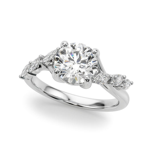 Marquise Accented Contemporary Engagement Ring
