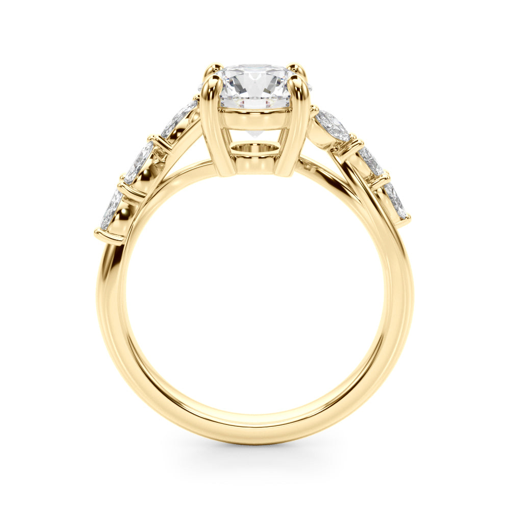 Marquise Accented Contemporary Engagement Ring