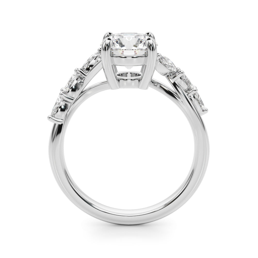 Marquise Accented Contemporary Engagement Ring