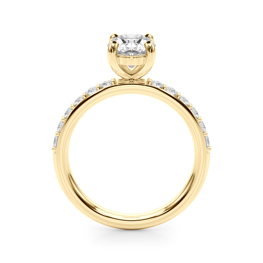 Single Row Oval Engagement Ring