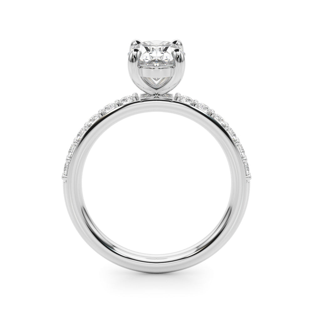 Single Row Oval Engagement Ring