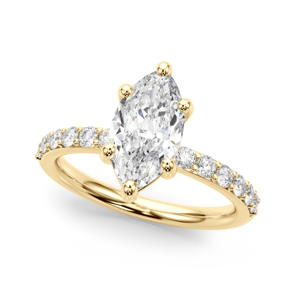 Single Row Marquise Engagement Ring