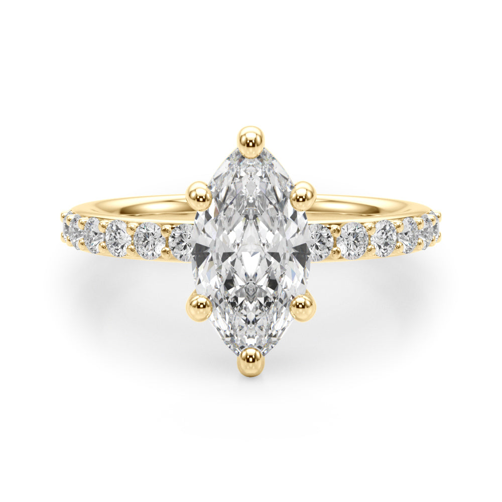Single Row Marquise Engagement Ring