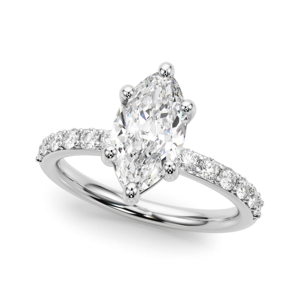 Single Row Marquise Engagement Ring