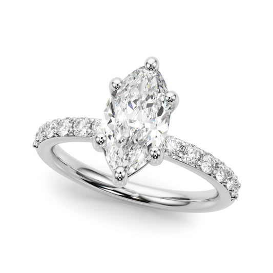 Single Row Marquise Engagement Ring
