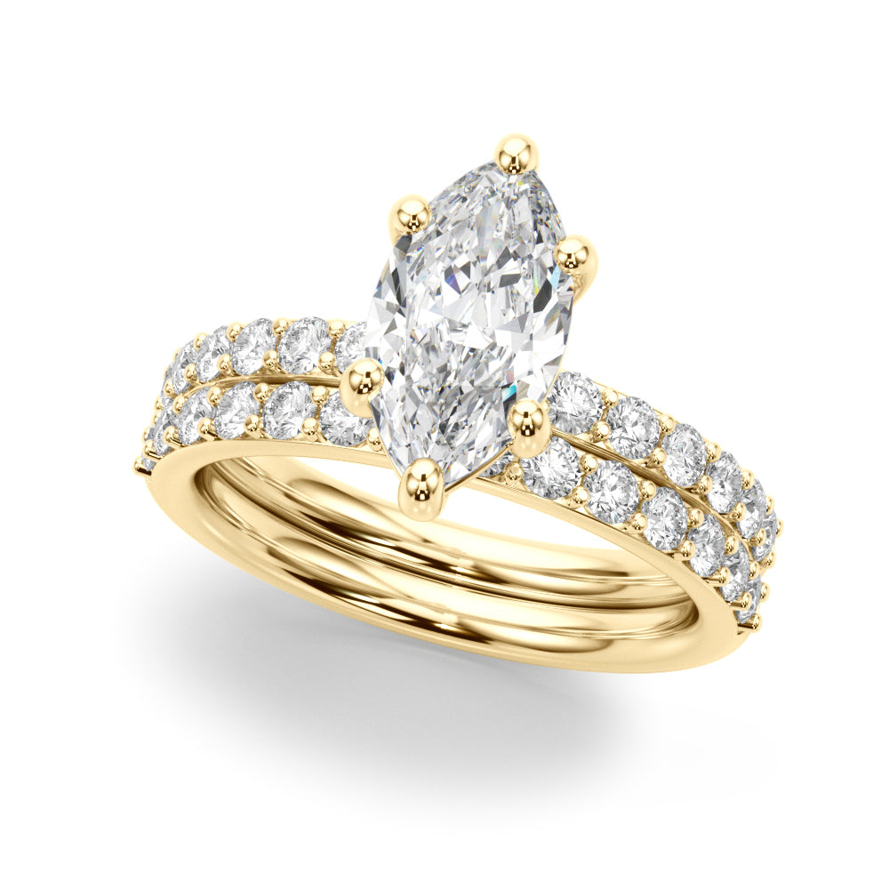 Single Row Marquise Engagement Ring