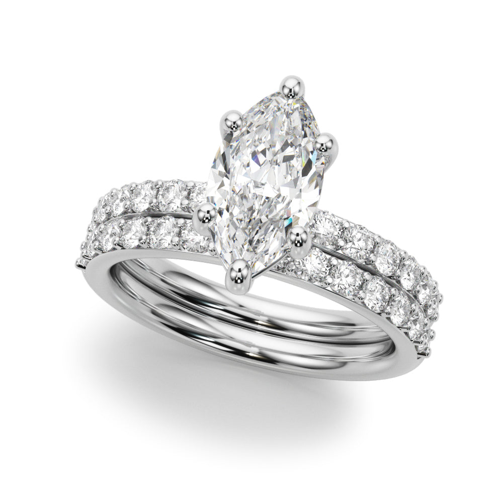 Single Row Marquise Engagement Ring