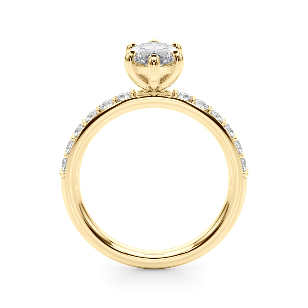 Single Row Marquise Engagement Ring