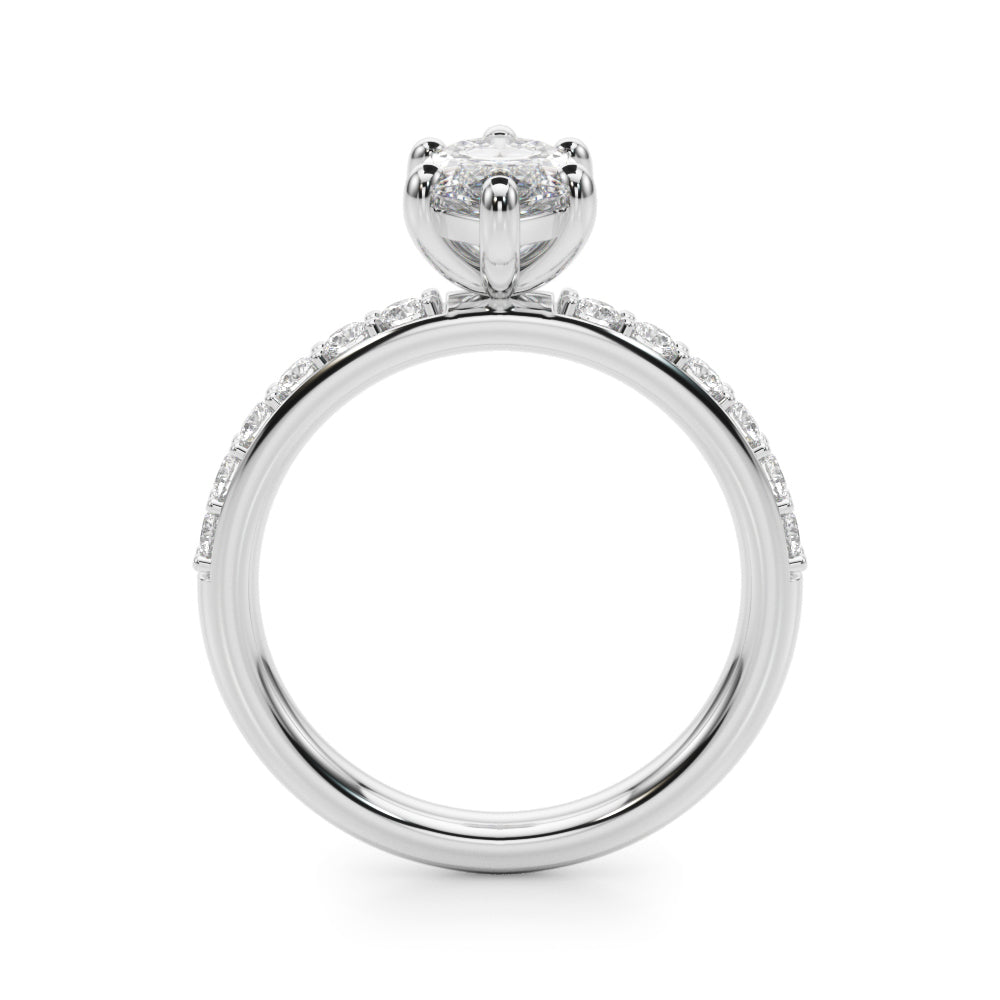 Single Row Marquise Engagement Ring