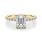 Single Row Emerald Cut Engagement Ring