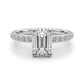Single Row Emerald Cut Engagement Ring