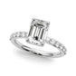 Single Row Emerald Cut Engagement Ring