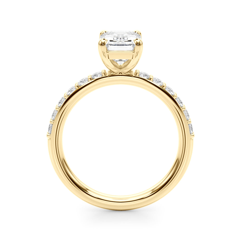 Single Row Emerald Cut Engagement Ring