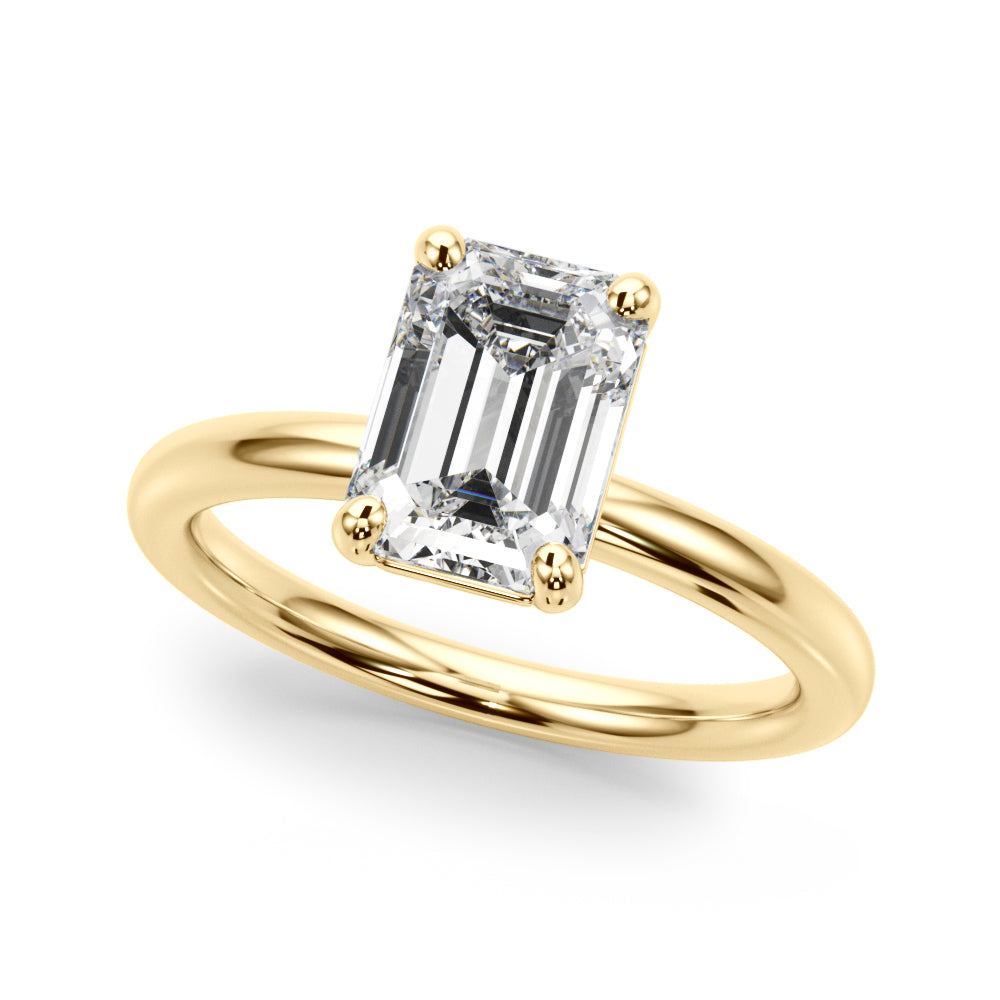 Solitaire Emerald Cut Engagement Ring