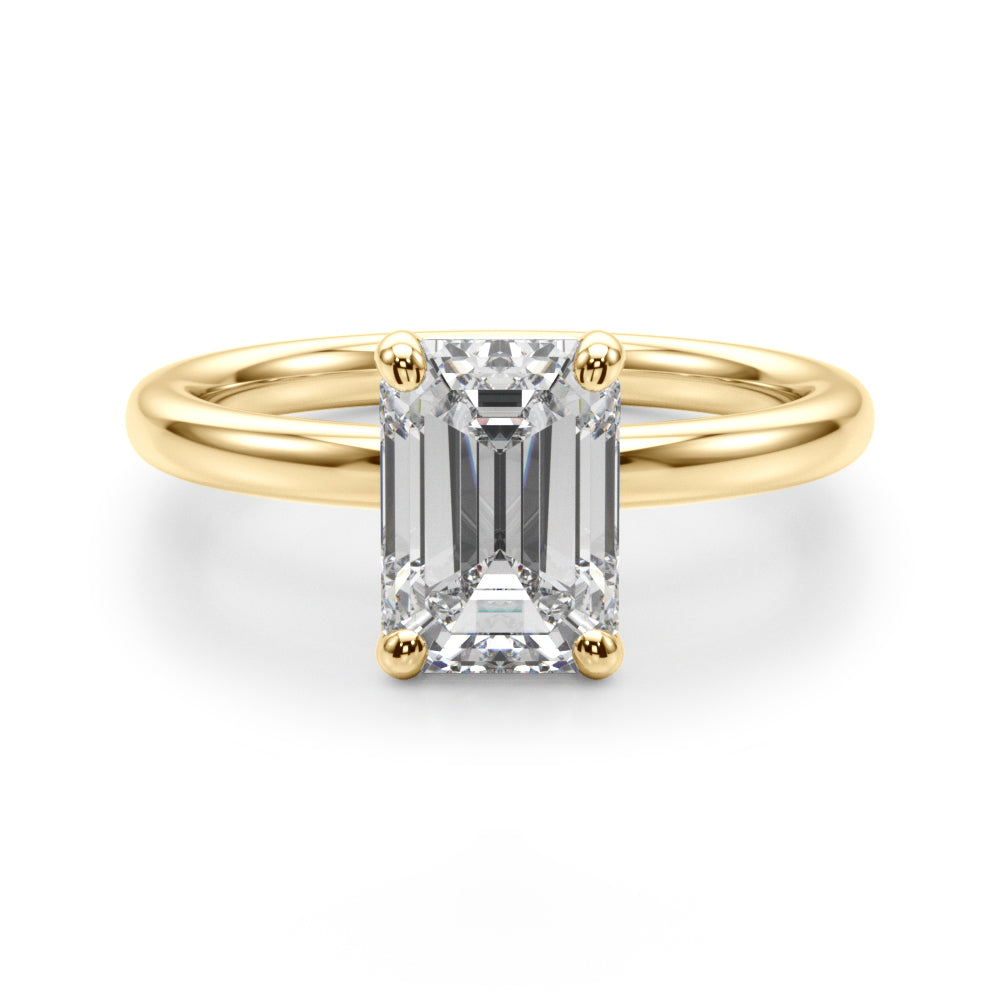 Solitaire Emerald Cut Engagement Ring