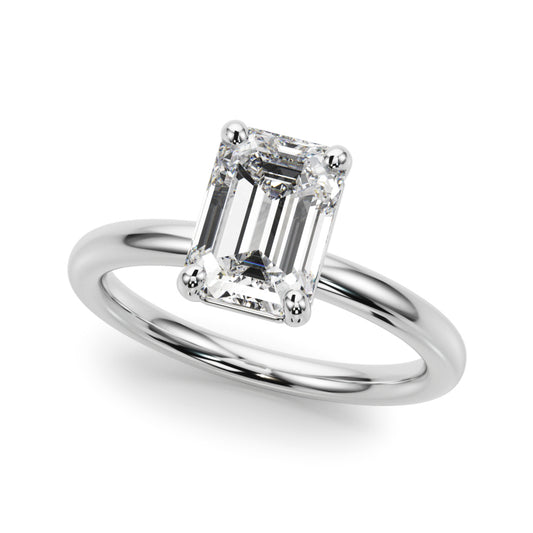 Solitaire Emerald Cut Engagement Ring