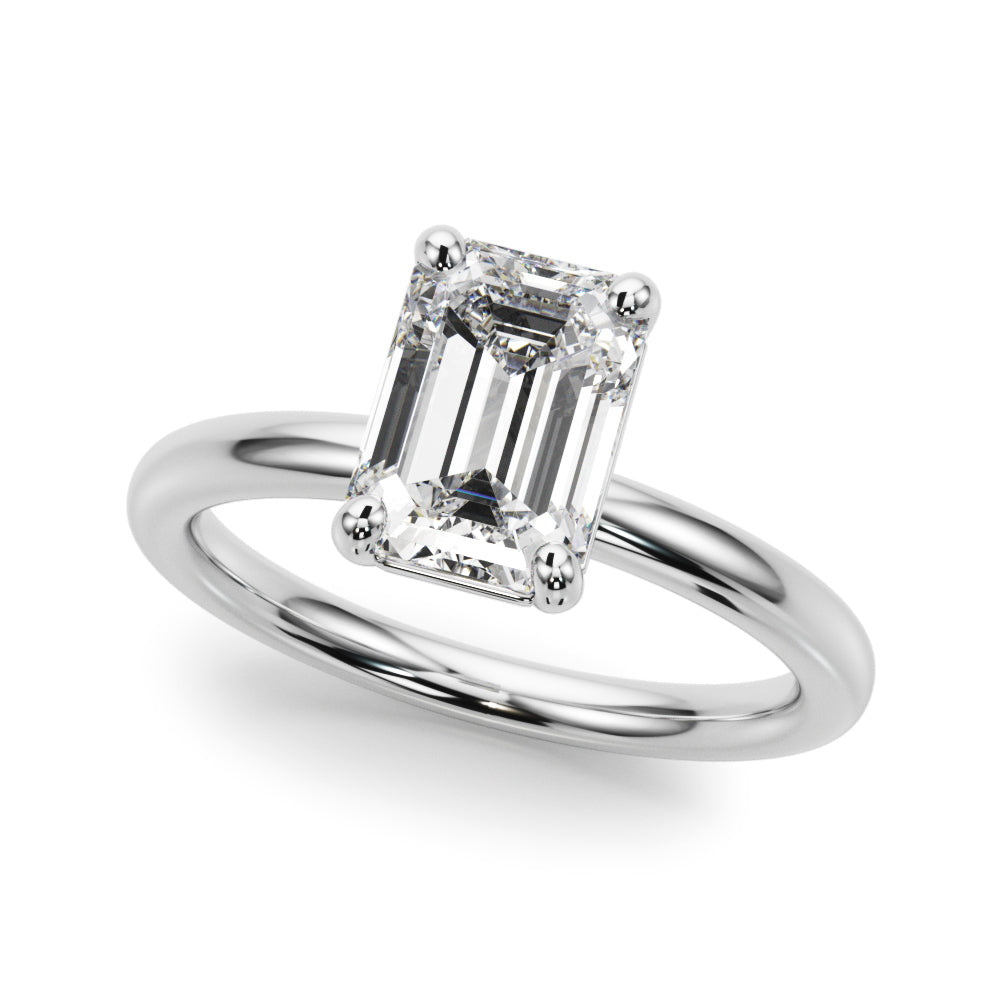 Solitaire Emerald Cut Engagement Ring