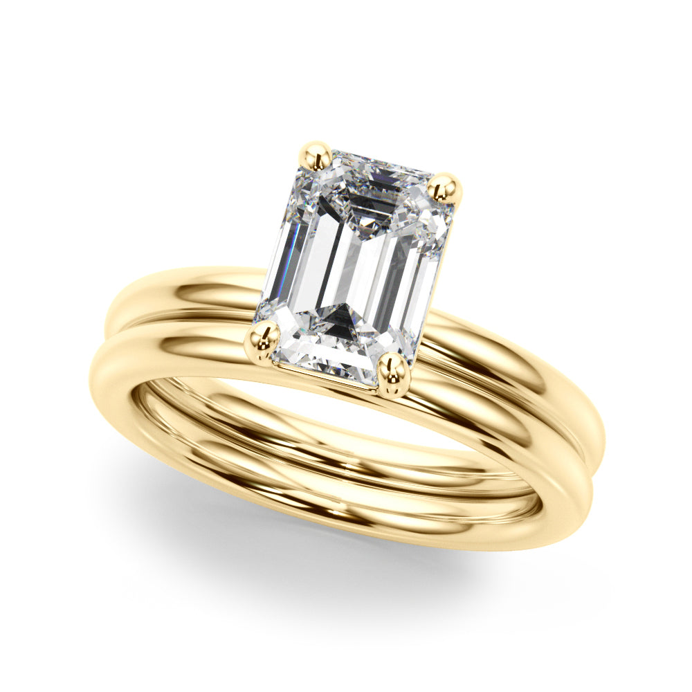 Solitaire Emerald Cut Engagement Ring